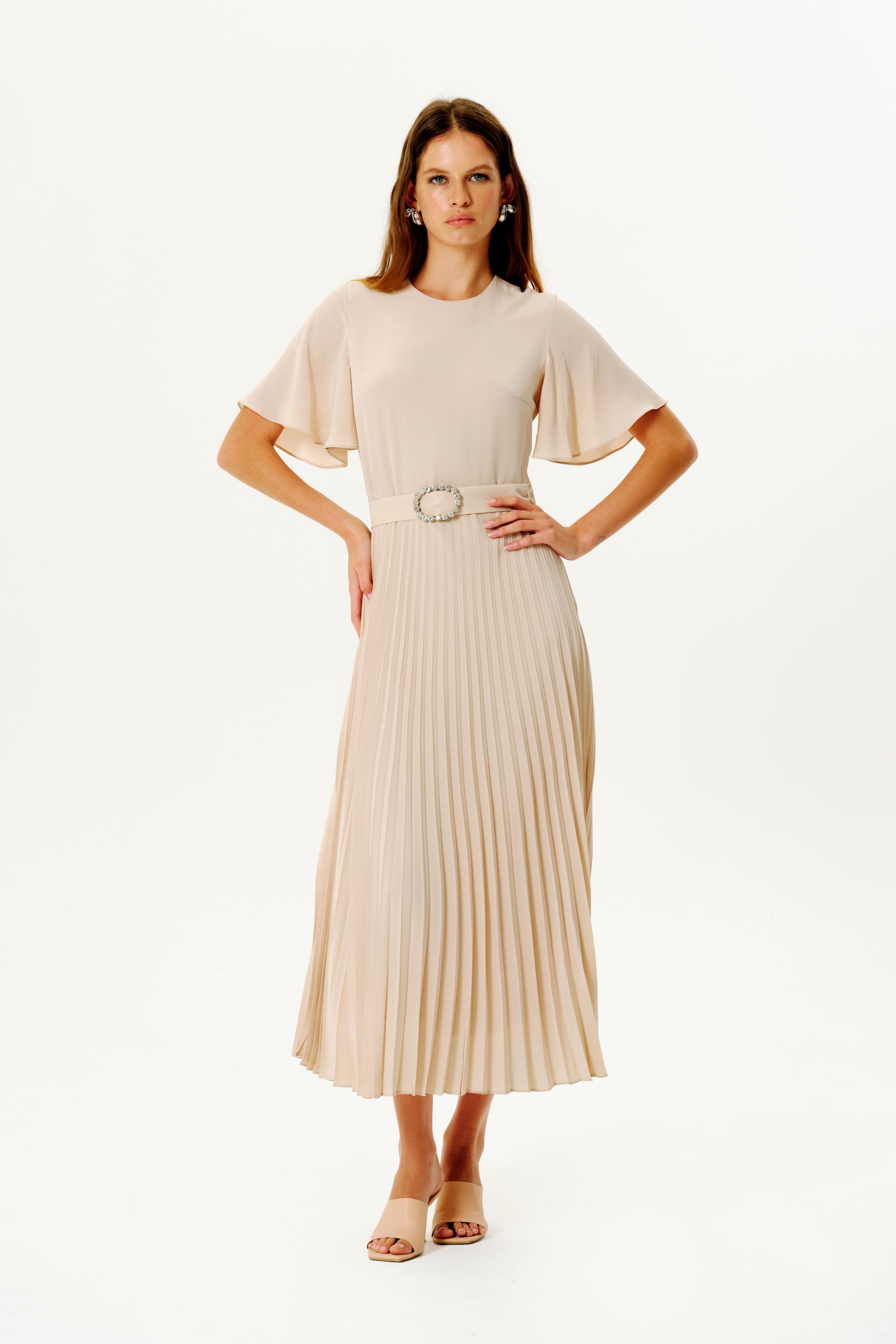 Bella Silk Dress | Beige Mergim Bella Silk Dress | Beige Mergim