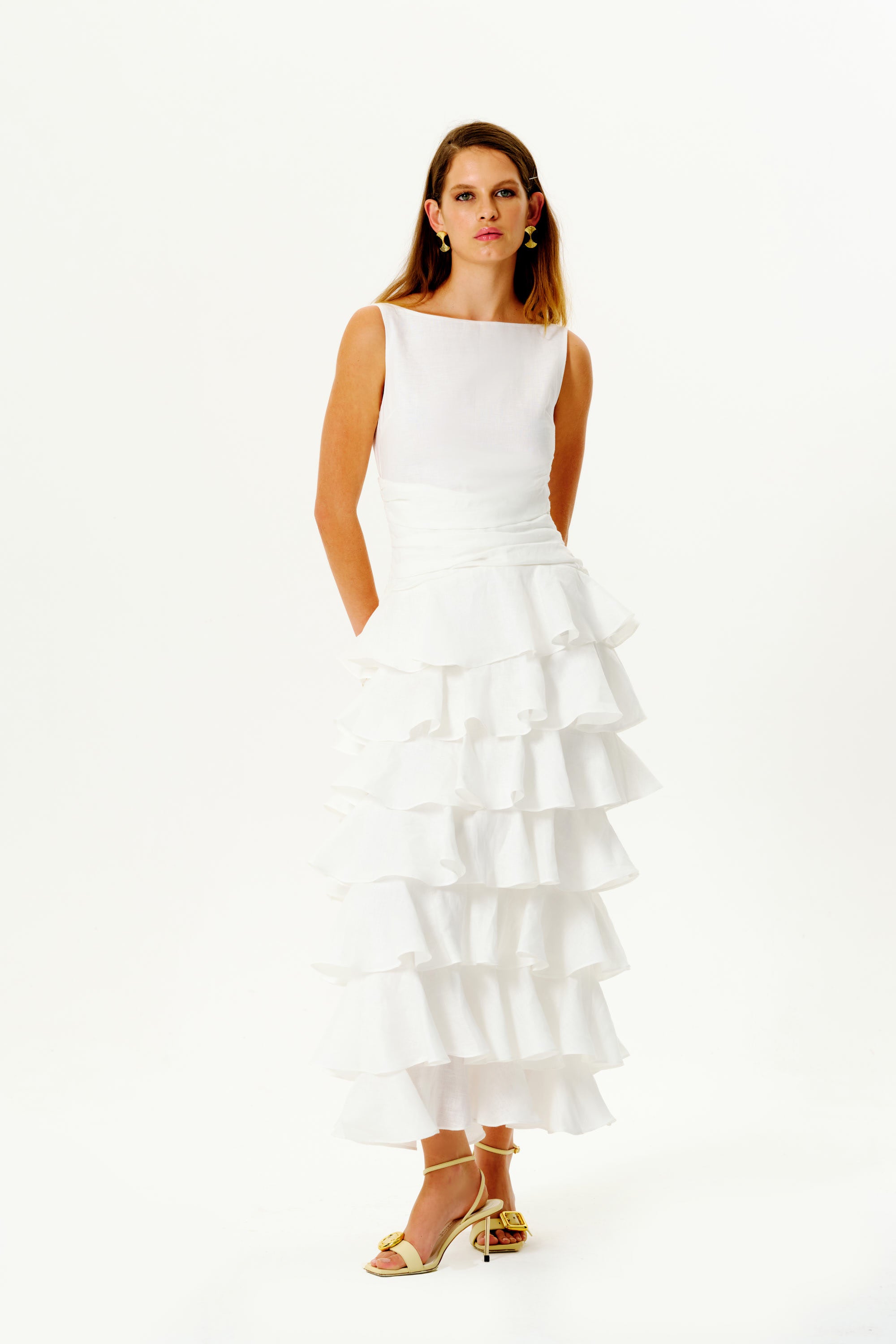 Liri Linen Dress | White  Mergim