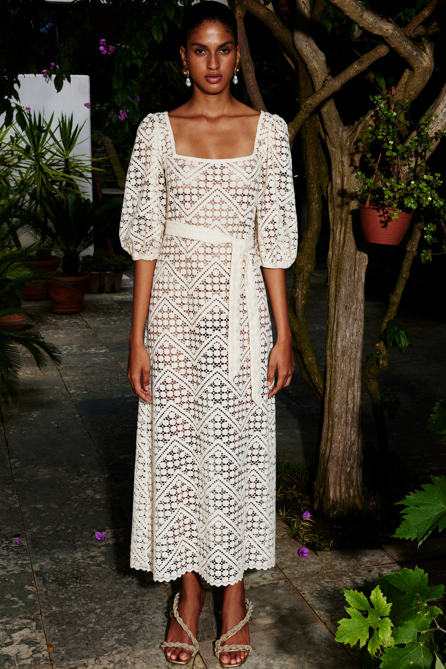 Mirella Cotton Lace Dress | Off White