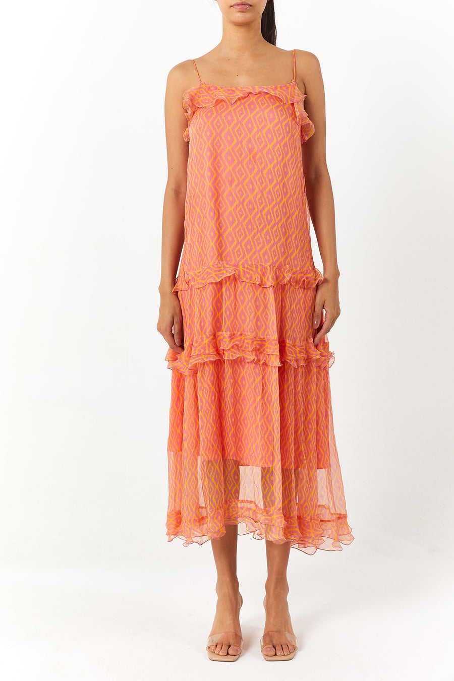 Vanessa Dress | Orange&Pink