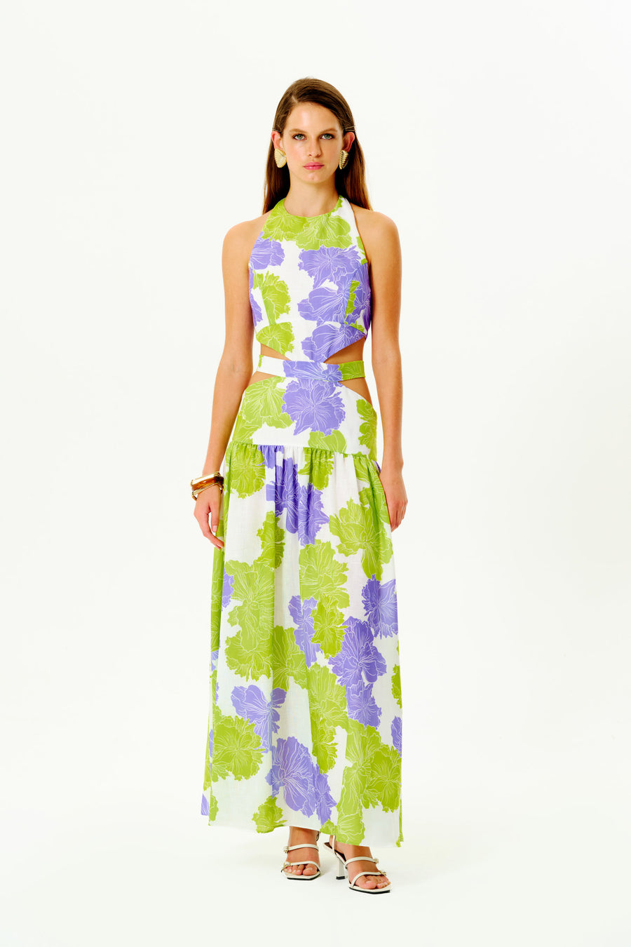 Gisela Linen Dress | Lilac & Green Mergim Gisela Linen Dress | Lilac & Green Mergim