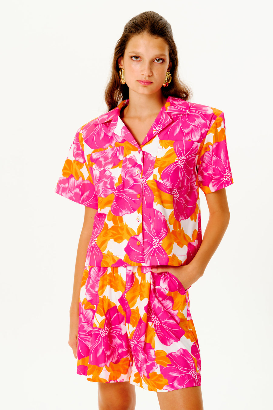 Kristi Shirt | Fuschia & White
