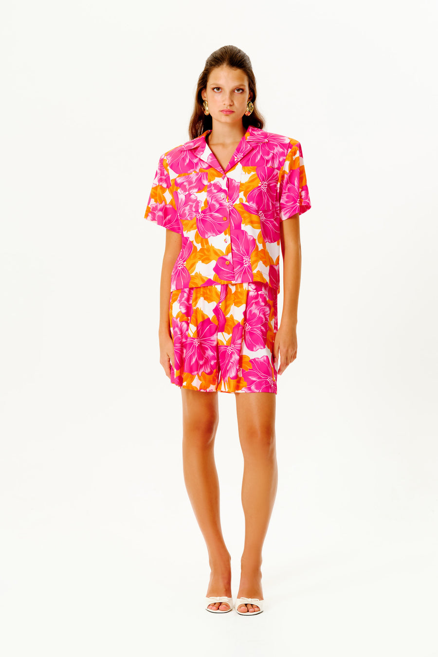Kristi Shirt | Fuschia & White