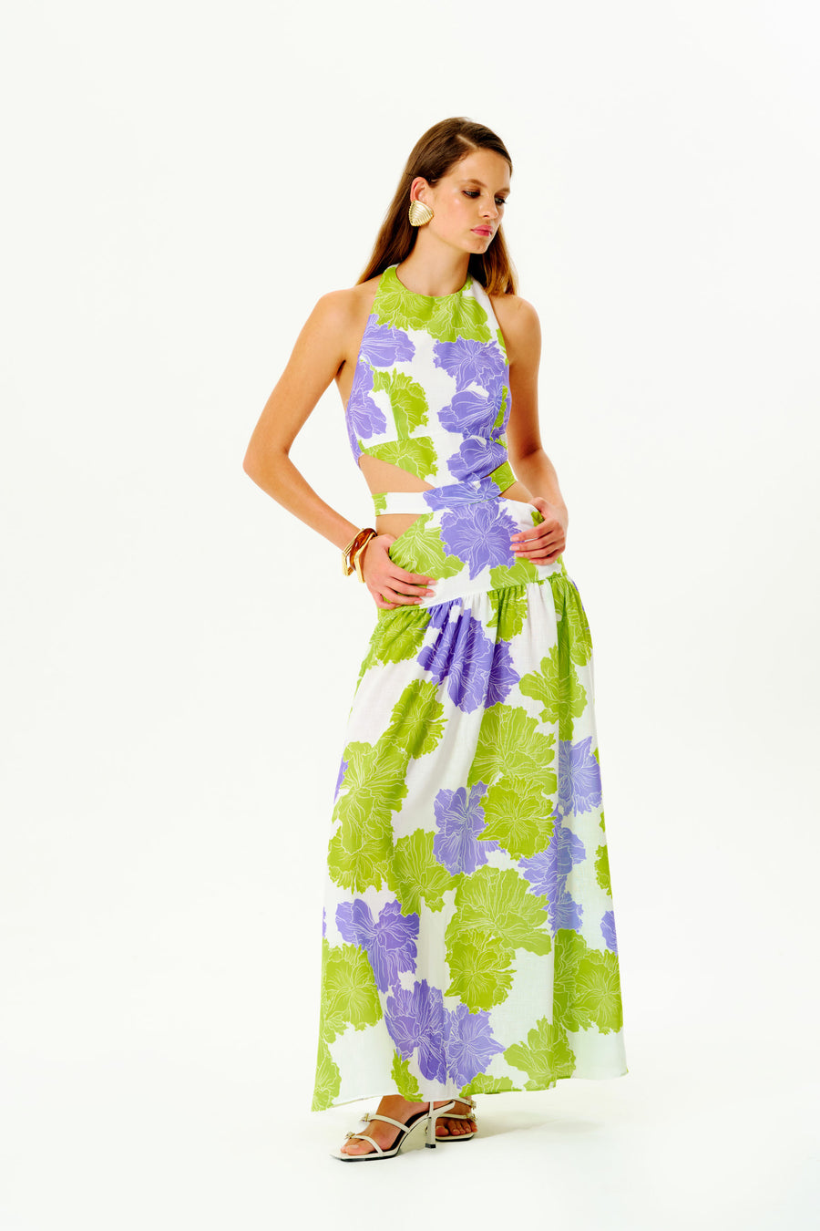 Gisela Linen Dress | Lilac & Green Gisela Linen Dress | Lilac & Green