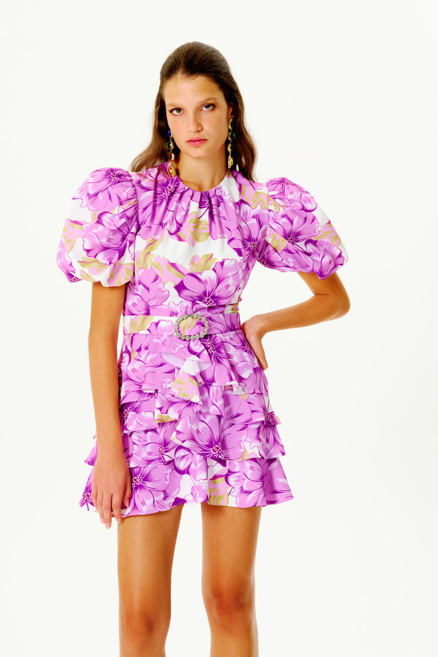 Camellia Dress | Lilac & Green Mergim Camellia Dress | Lilac & Green Mergim