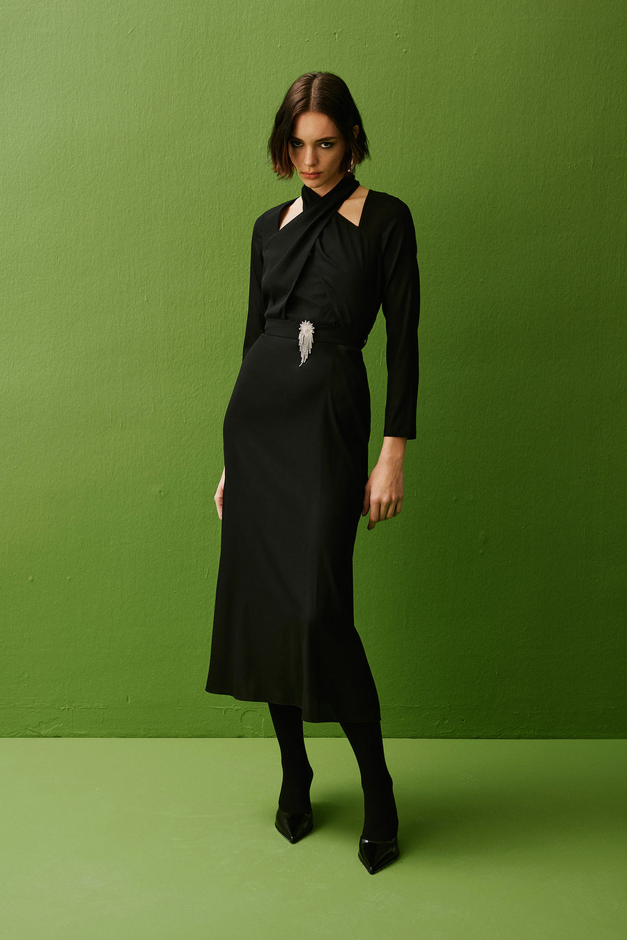 Evita Silk Dress | Black