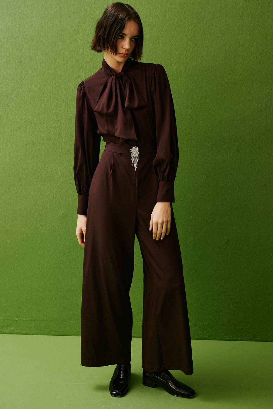 Ada Silk Jumpsuit | Rich Brown