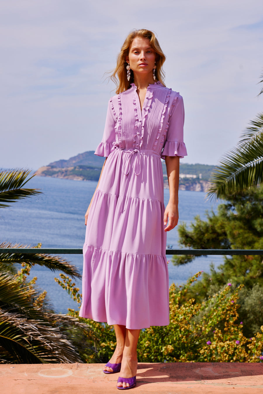 Harper Silk Dress | Lilac Mergim Harper Silk Dress | Lilac Mergim