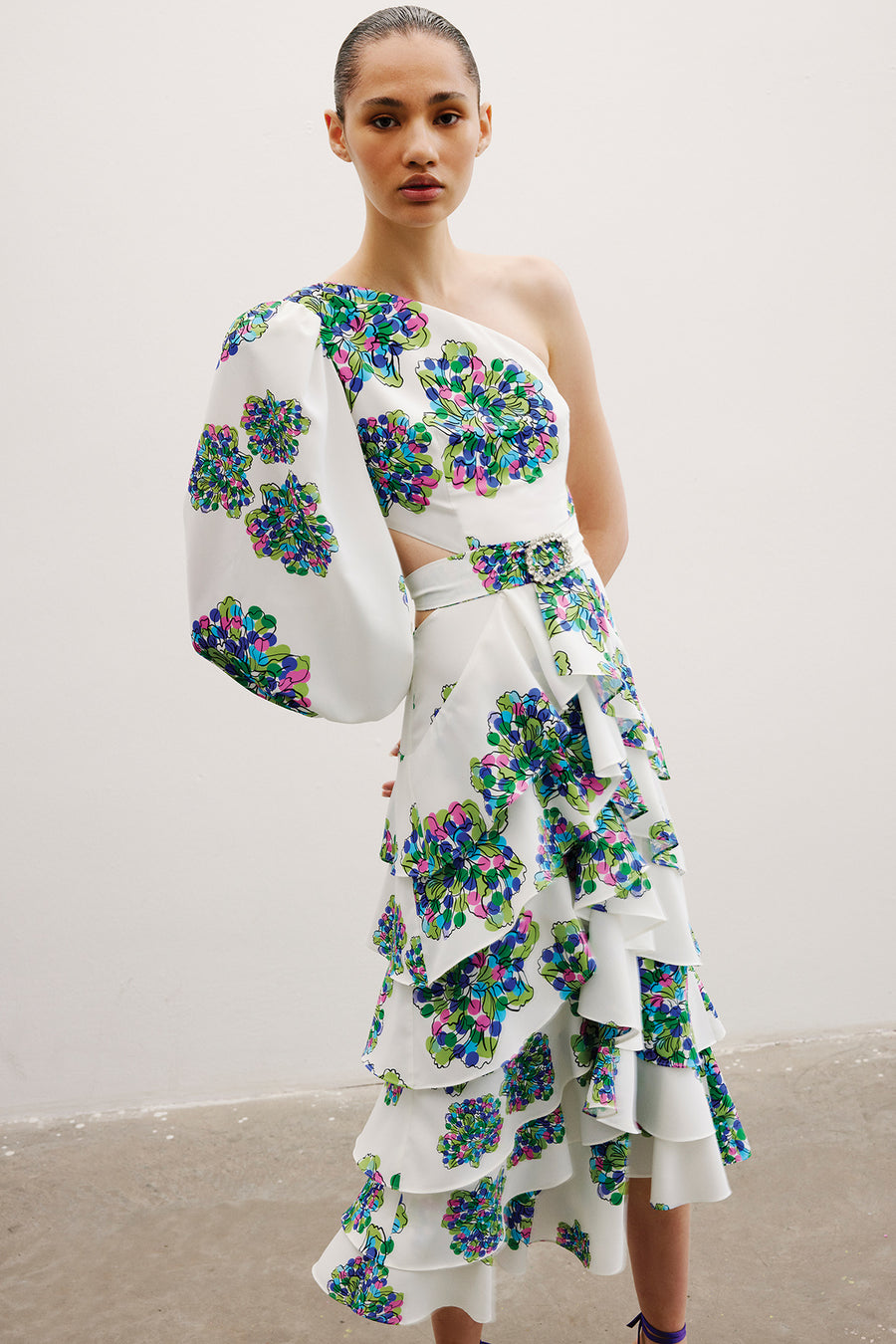 Primrose One Shoulder Dress | Violet & Green