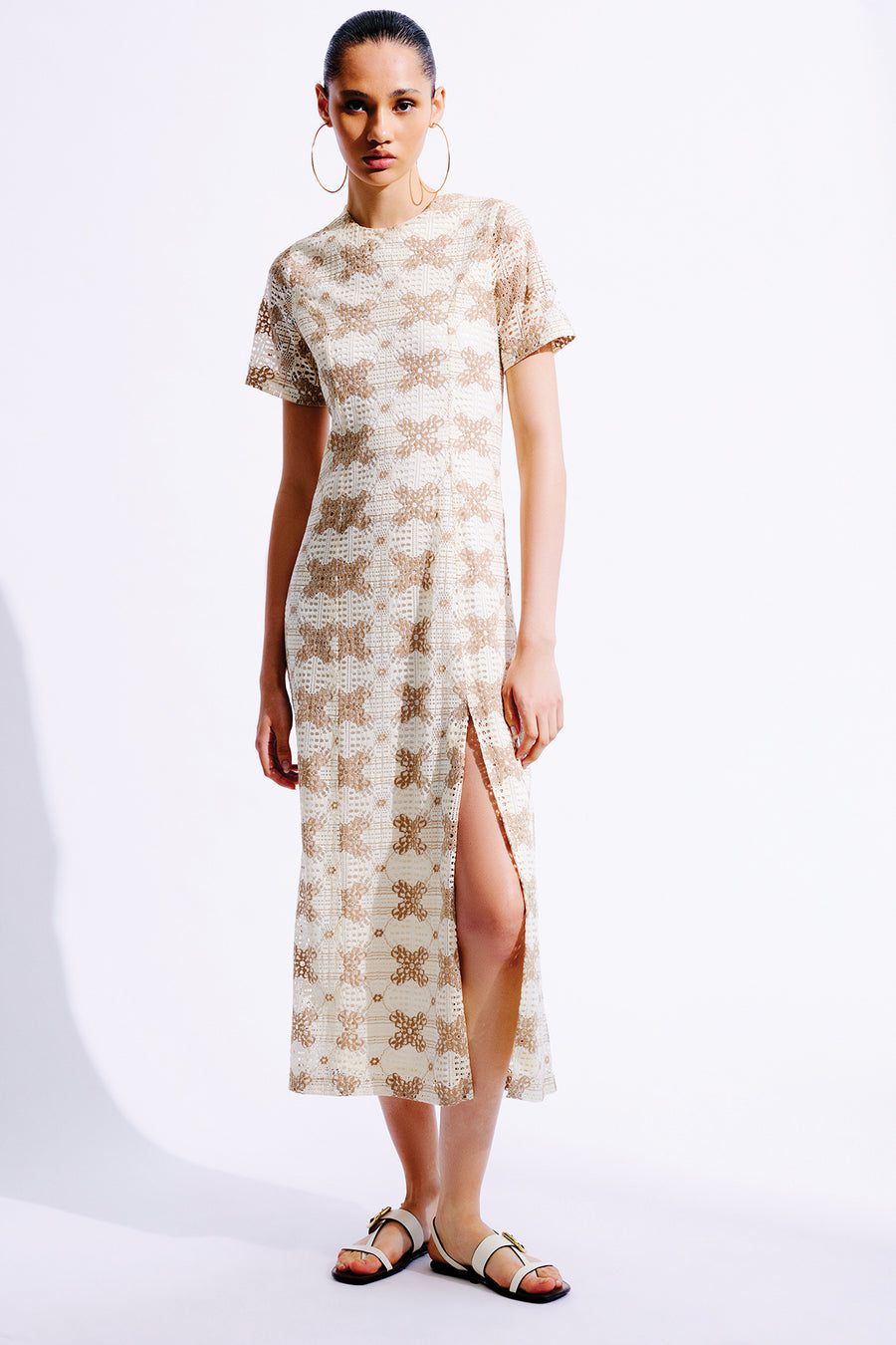 Alberta Cotton Lace Dress | Off White