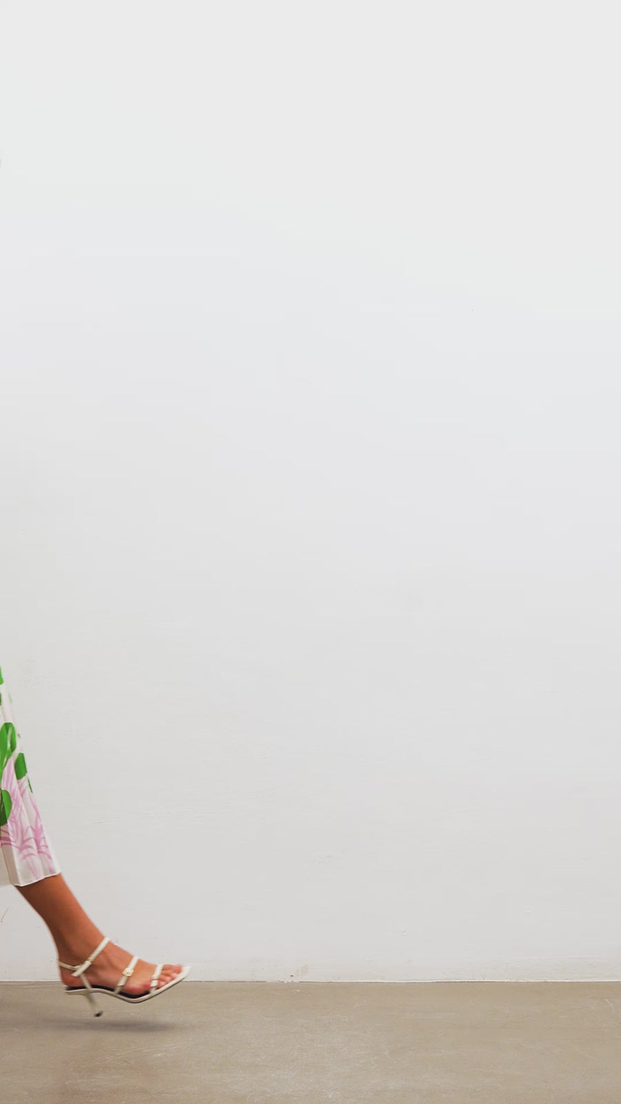 Lorna Silk Dress | White & Green