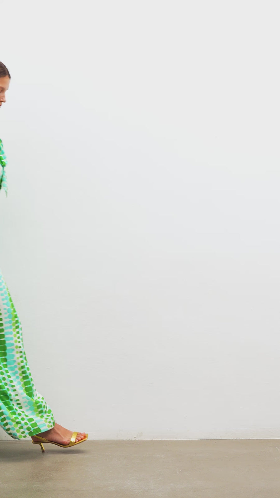 Ada Silk Jumpsuit | Green & Blue