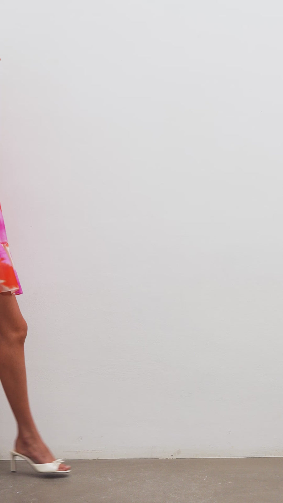 Valentina Mini Silk Cotton Dress | Pink & Orange