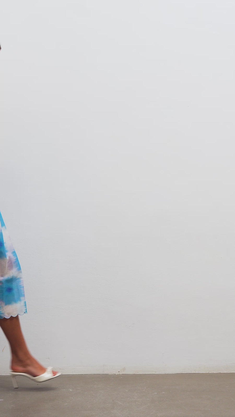 Coralie Halterneck Silk Cotton Dress | Blue & Lilac