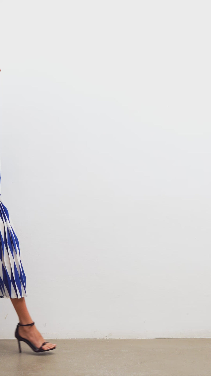 Everly Silk Dress | Navy & White
