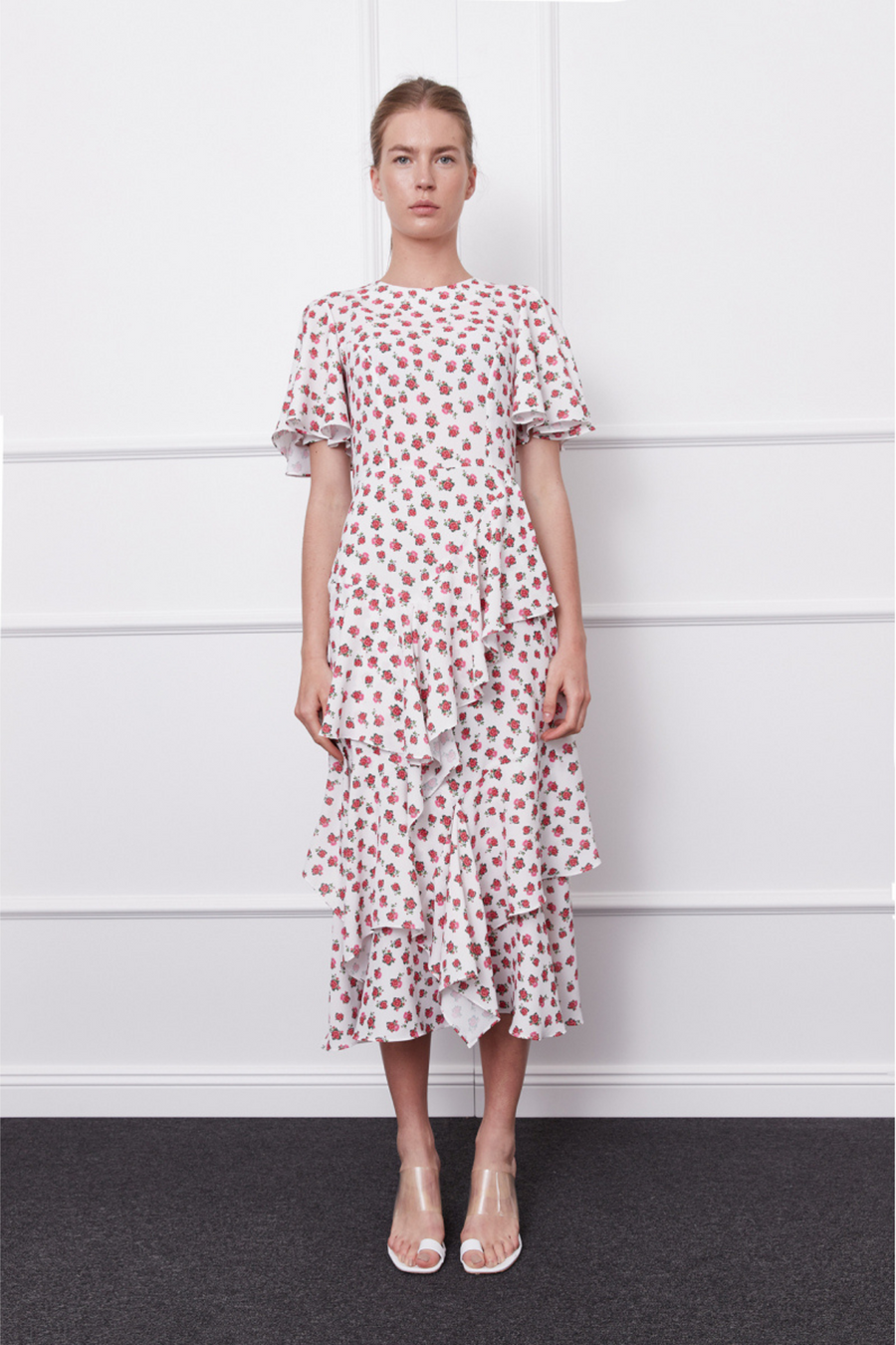 Rosemary Dress (White/Pink)