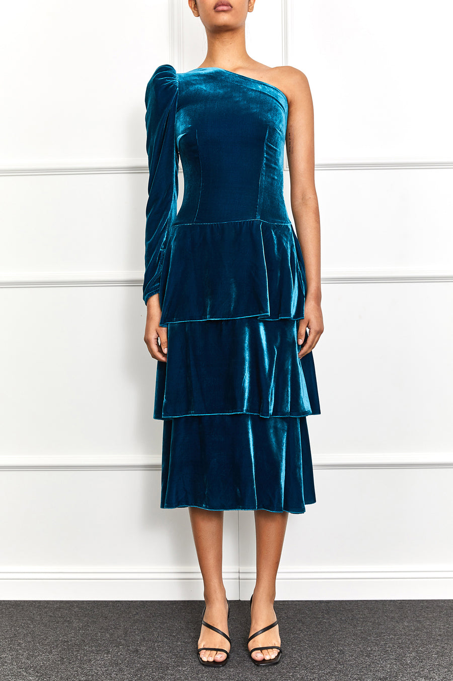 Primrose One shoulder Dress (Blue)