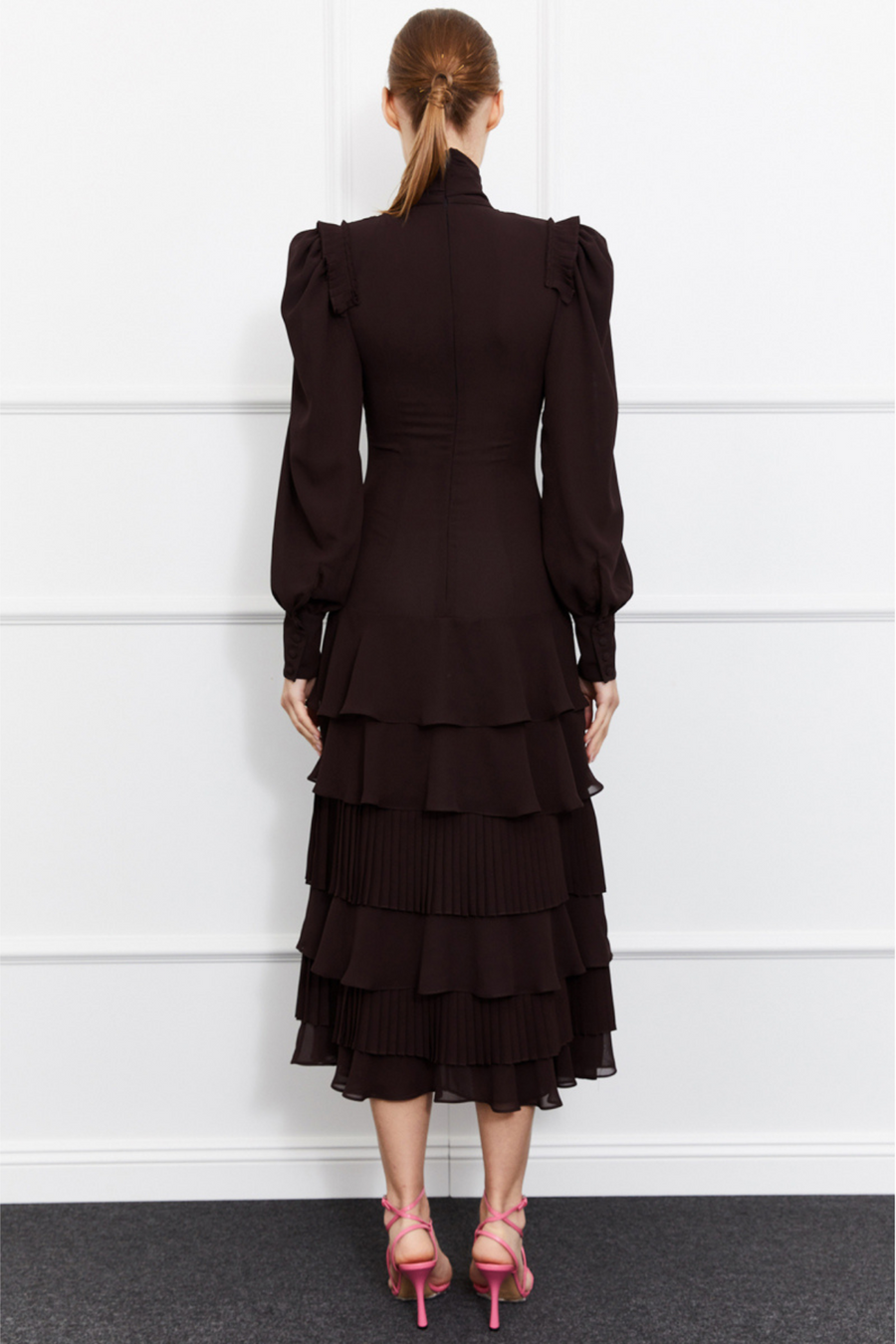Allia Turtleneck Dress (Brown)