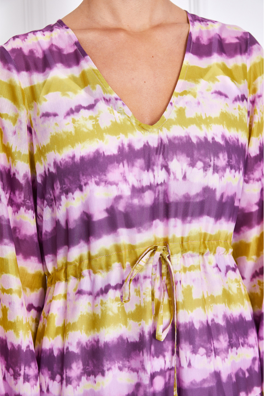 Arielle Dress (Violet/Yellow)