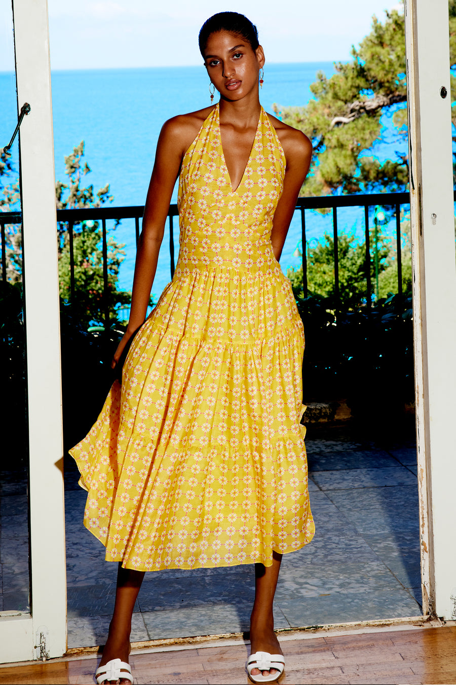 Valentina Maxi Silk Cotton Dress  | Light Yellow