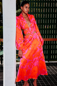 Muna Dress | Fuschia & Orange – Mergim