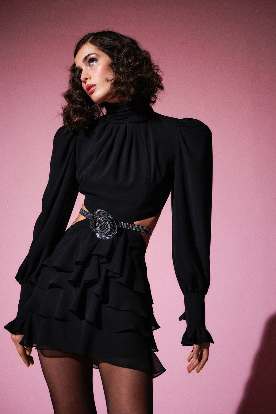 Dakota Long Sleeved Dress | Midnight Black