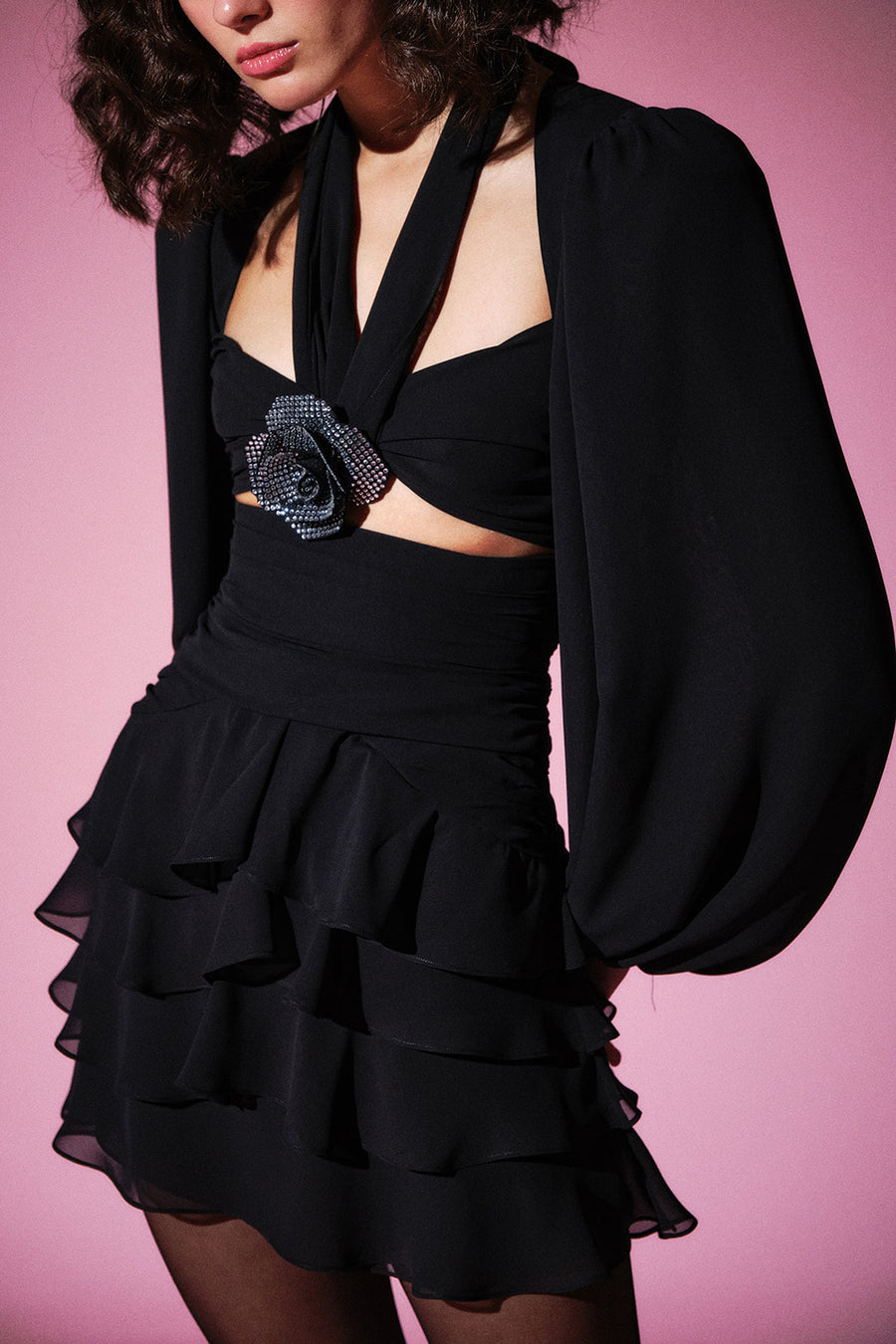 Rosaline Mini Dress | Midnight Black Mergim Rosaline Mini Dress | Midnight Black Mergim
